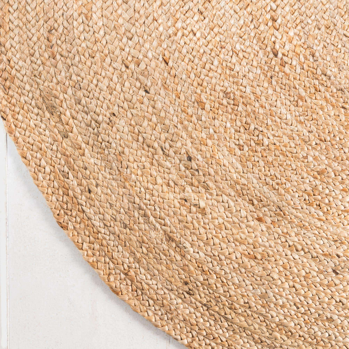 Ripaz Vogue - Jute Round Area Rug Handmade Natural Braided Carpet Rustic Boho Bedroom Decor