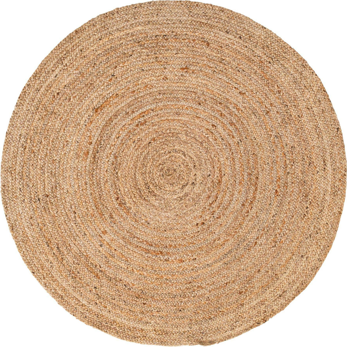 Ripaz Vogue - Jute Round Area Rug Handmade Natural Braided Carpet Rustic Boho Bedroom Decor