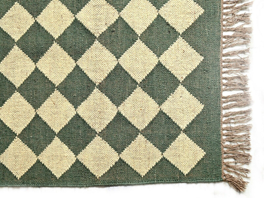 Tapis rectangulaire en jute naturel tressé à la main Ripaz pour décoration intérieure 
