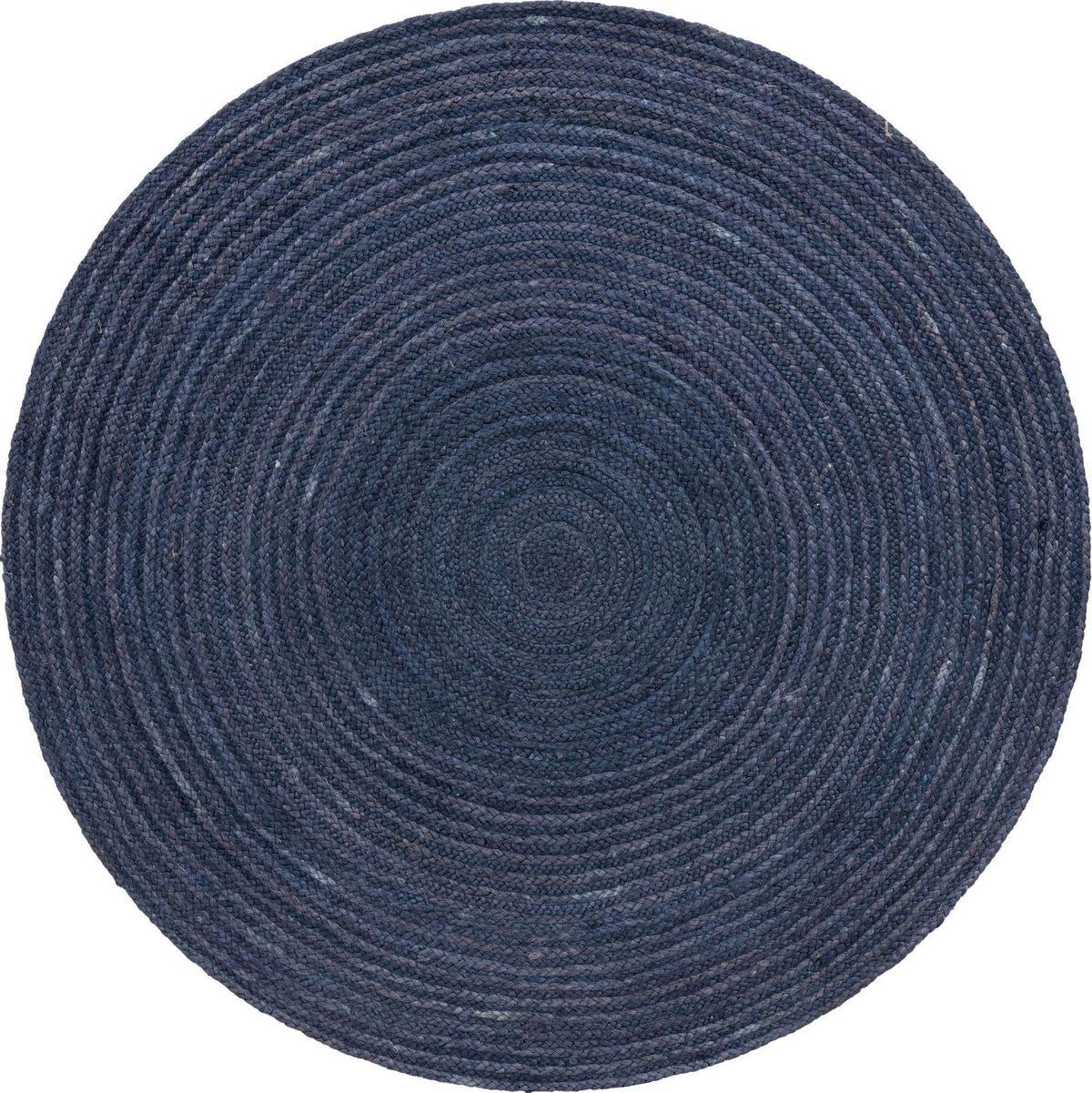 Ripaz Vogue - Tapis rond en jute noir avec bordure beige Tapis fait main 