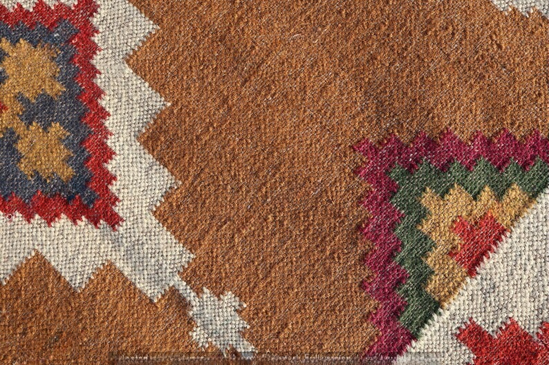 Wool Jute Rug Kilim Traditional Rustic Look Dhurrie Living Room Bedroom Carpet (KLM-65)
