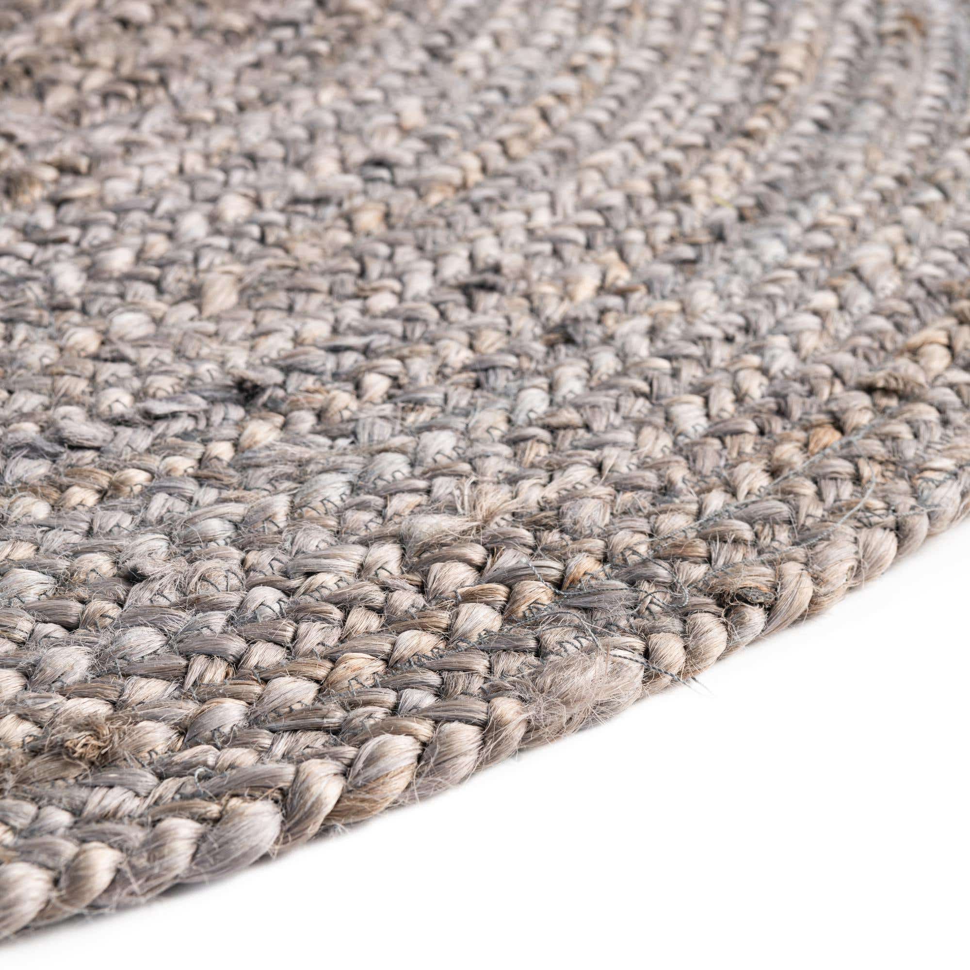 Ripaz Vogue - Tapis rond en jute tressé à la main aspect rustique beige avec bordure jaune 