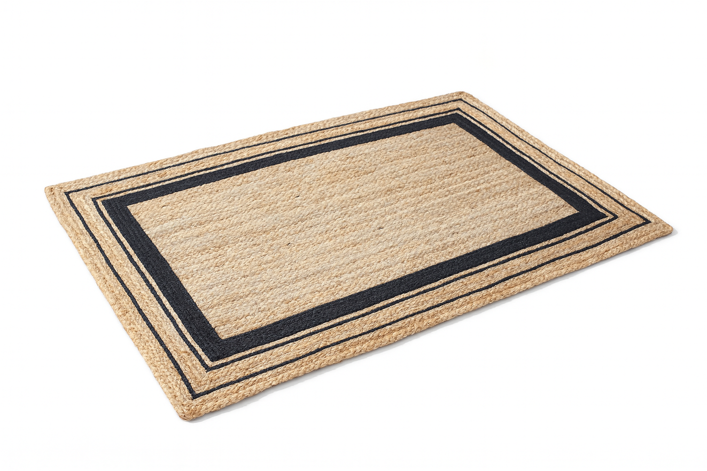 Natural Jute Rug Hand Braided Farmhouse Jute Area Rug Eco Friendly Carpet