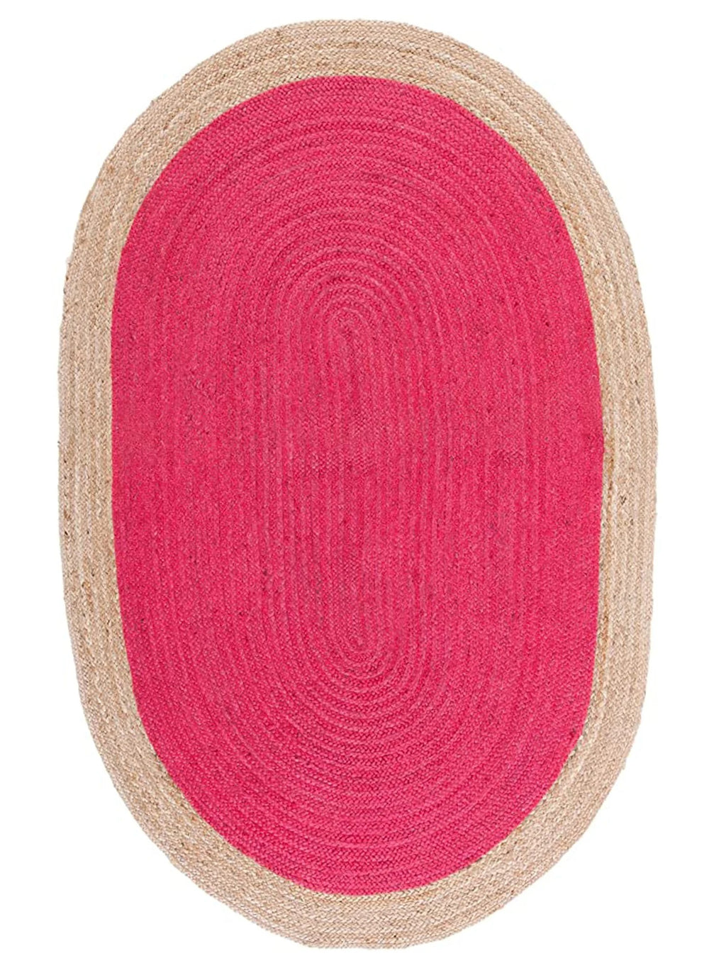 Oval Natural Jute Rug Handmade Rustic Area Mat Boho Area Carpet