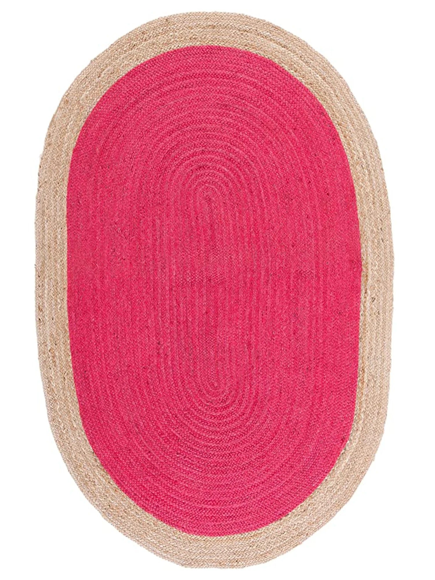 Oval Natural Jute Rug Handmade Rustic Area Mat Boho Area Carpet