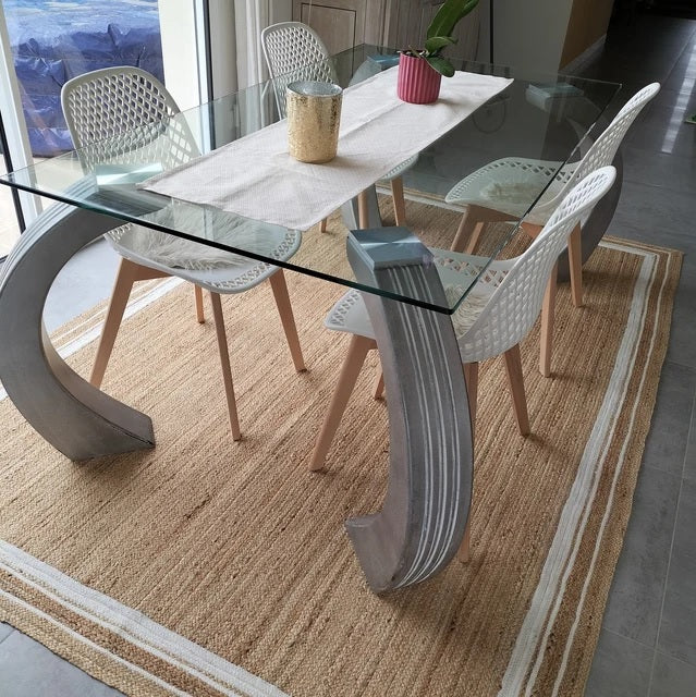 Jute-Teppich, rechteckig, handgeflochten, Bauernhaus-Jute-Teppich für Wohnzimmer, Flur, Schlafzimmer 