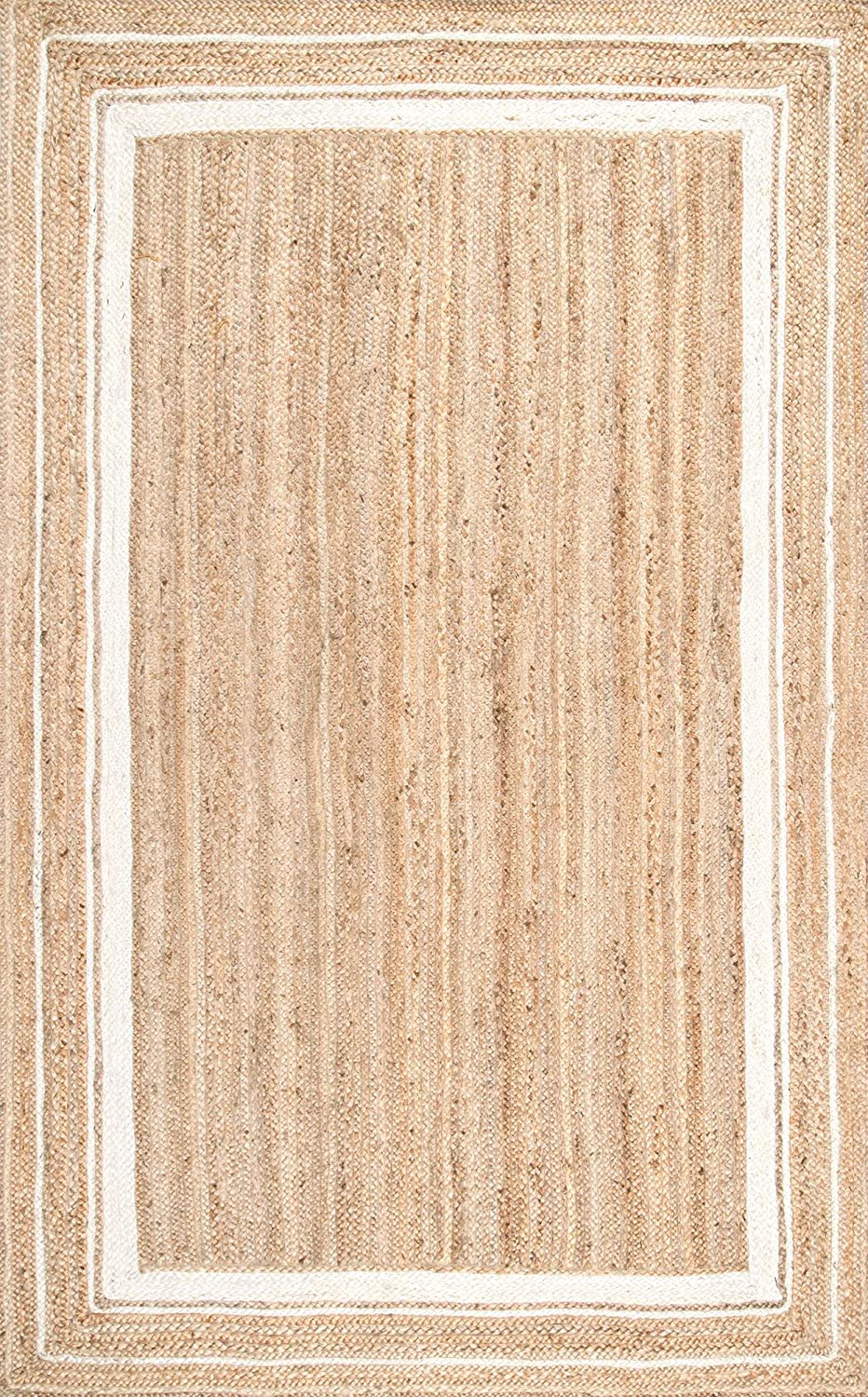 Jute-Teppich, rechteckig, handgeflochten, Bauernhaus-Jute-Teppich für Wohnzimmer, Flur, Schlafzimmer 