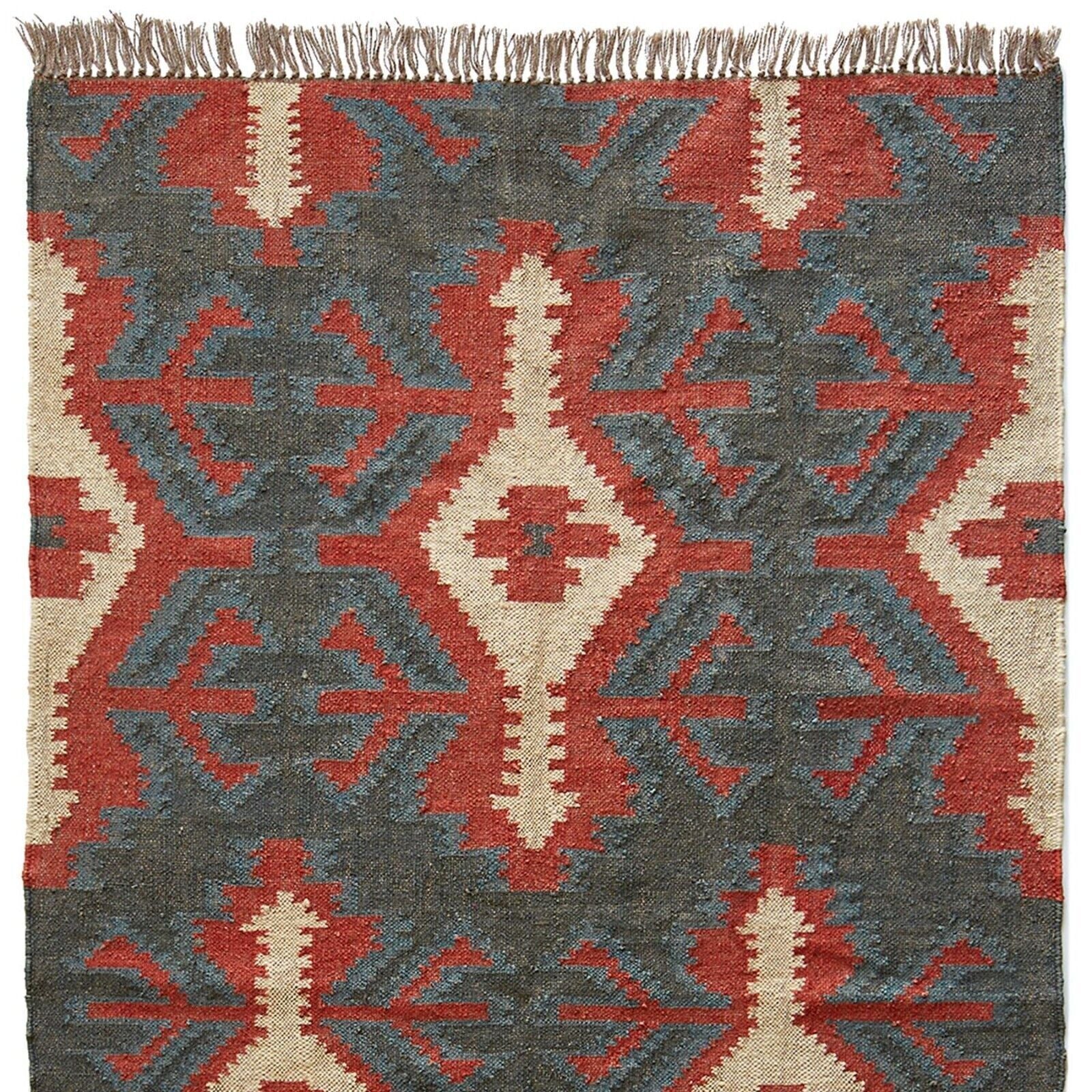 Tapis rectangulaire en jute naturel tressé à la main Ripaz pour décoration intérieure 