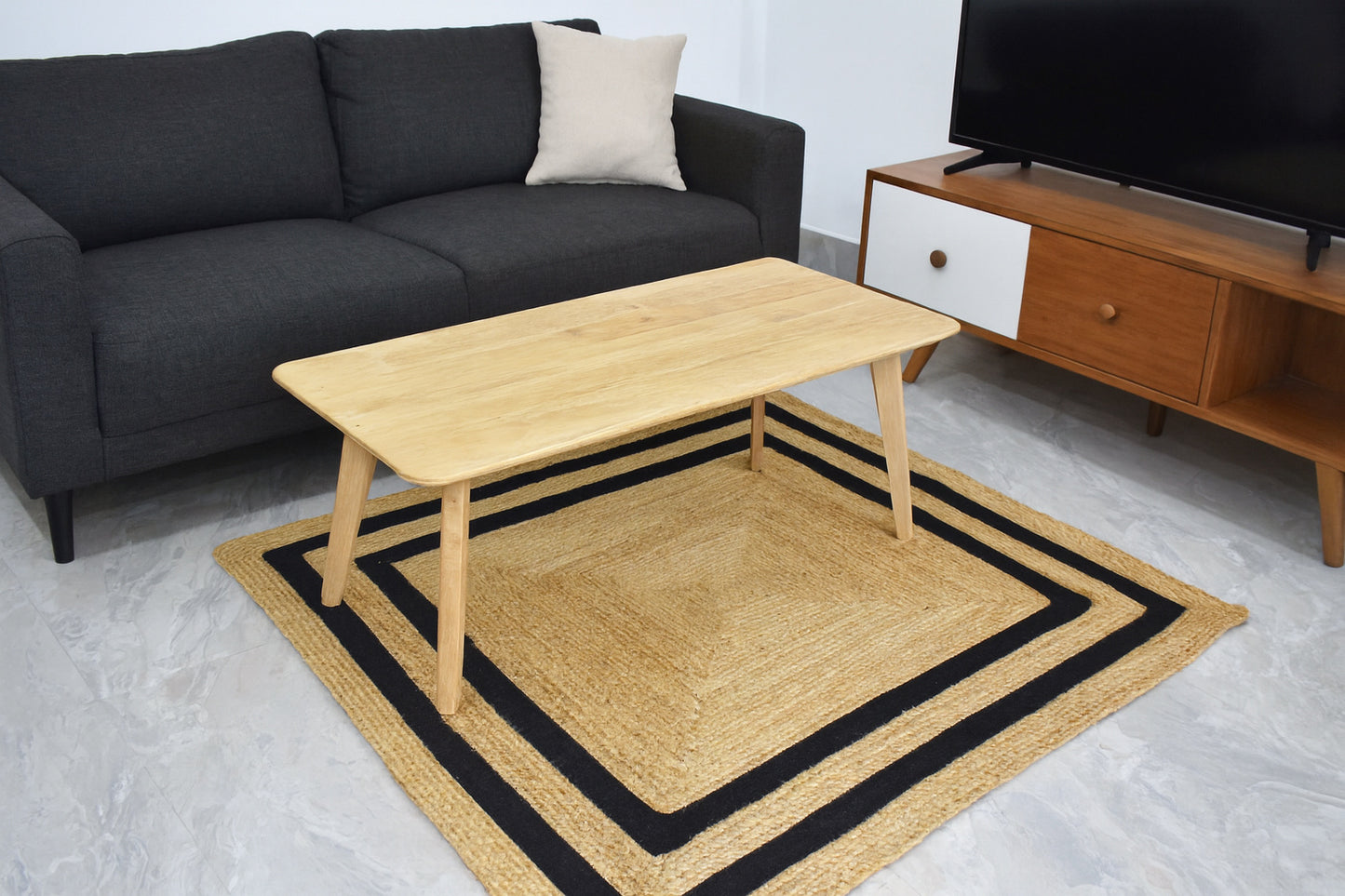 Natural Jute Rug Rectangle Hand Braided Farmhouse Jute Area Rug Eco Friendly Carpet