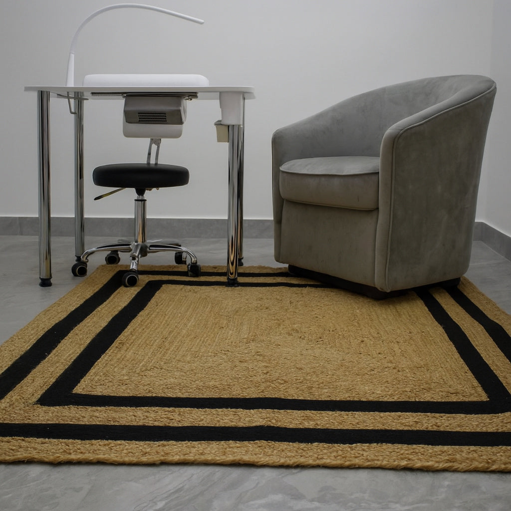 Natural Jute Rug Rectangle Hand Braided Farmhouse Jute Area Rug Eco Friendly Carpet