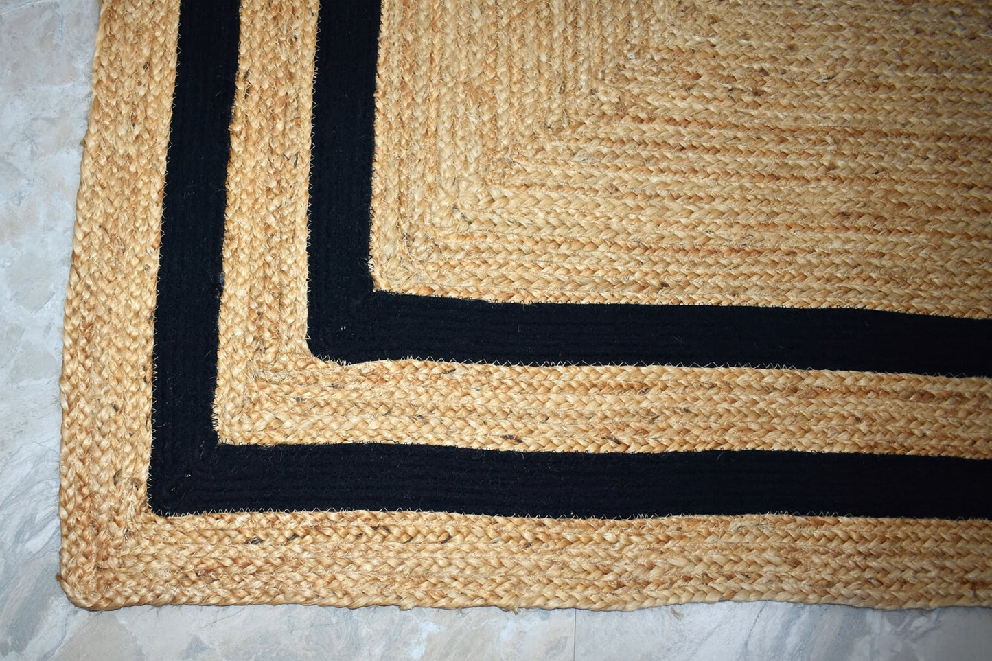 Natural Jute Rug Rectangle Hand Braided Farmhouse Jute Area Rug Eco Friendly Carpet