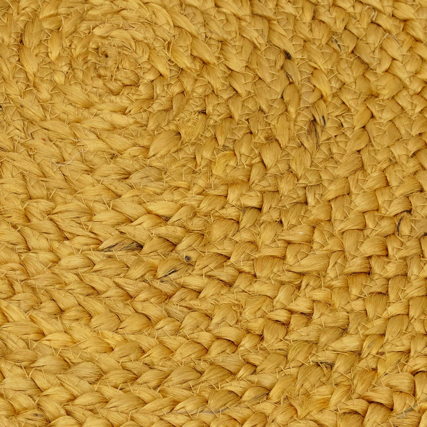 Ripaz Vogue - Tapis rond en jute tressé à la main aspect rustique jaune avec bordure beige 