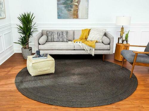 Ripaz Vogue - Handmade Natural Round Jute Rug Boho Braided Carpet