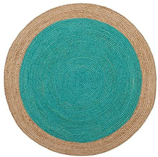 Braided Eco-Friendly Round Jute Rug Handmade Round Jute Area Rug Boho Farmhouse Floor Carpet