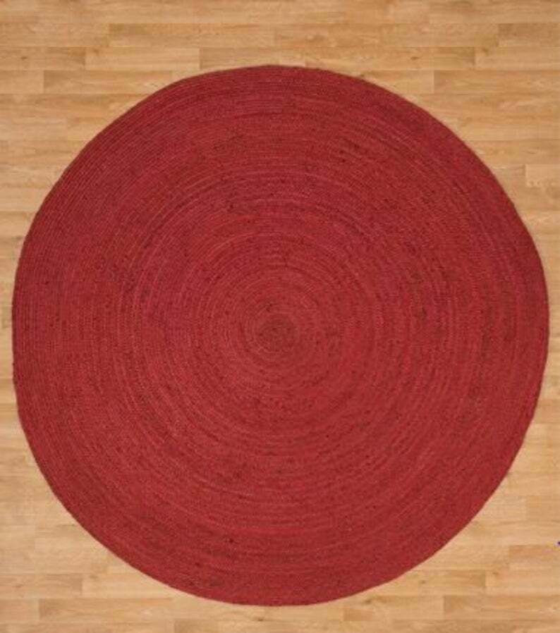 Ripaz Vogue - Runder Teppich aus Jute, Schwarz mit beigem Rand, handgefertigt 