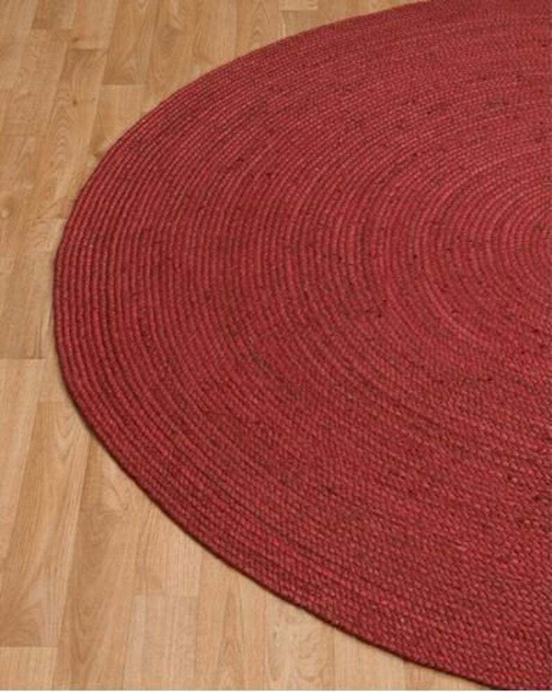 Ripaz Vogue - Runder Teppich aus Jute, Schwarz mit beigem Rand, handgefertigt 