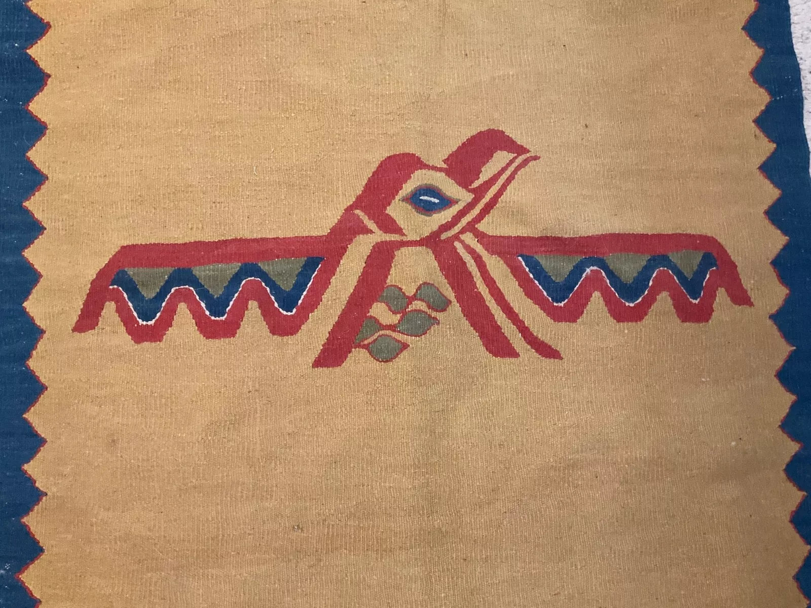 Wool Jute Rug Kilim Traditional Rustic Look Dhurrie Living Room Bedroom Carpet (KLM-61)