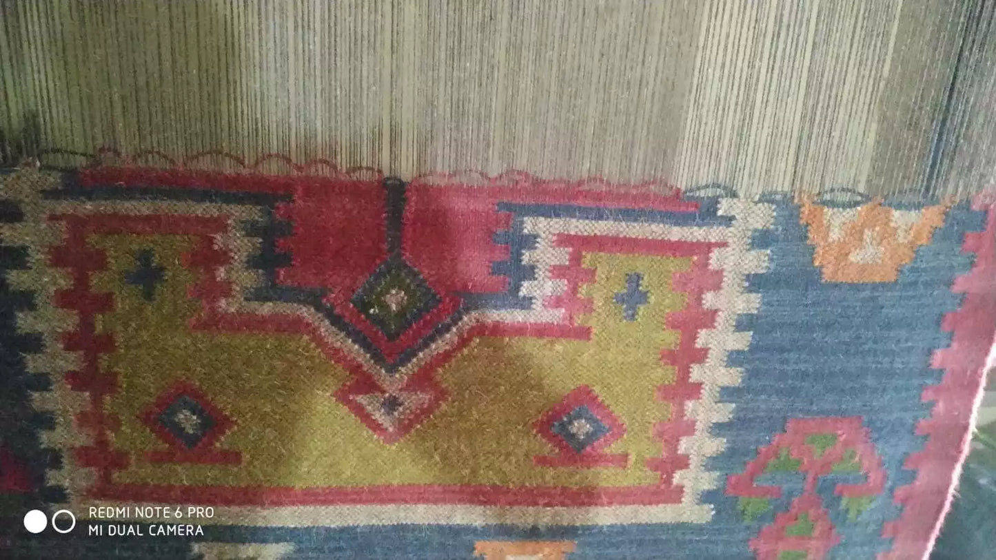 Ripaz Vogue Jute-Teppich, rechteckig, handgeflochten, modernes Design, für Wohnzimmer, Blau und Beige 