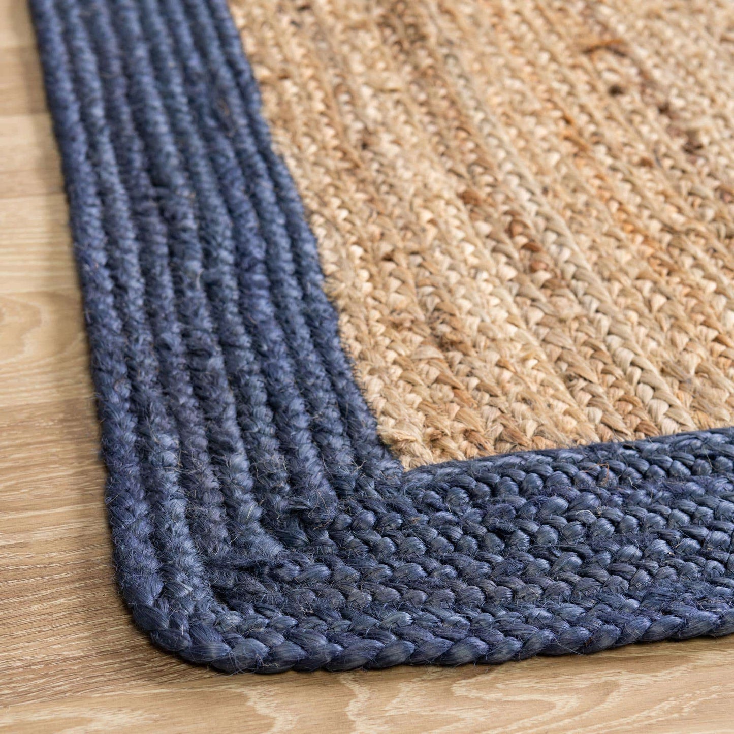 Jute-Teppich, rechteckig, handgeflochten, Bauernhaus-Jute-Teppich für Wohnzimmer, Flur, Schlafzimmer 