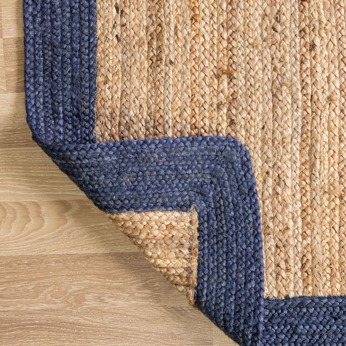 Jute-Teppich, rechteckig, handgeflochten, Bauernhaus-Jute-Teppich für Wohnzimmer, Flur, Schlafzimmer 