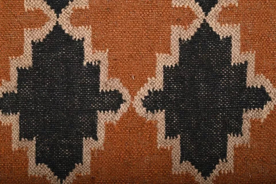 Wool Jute Rug Kilim Traditional Rustic Look Dhurrie Living Room Bedroom Carpet (KLM-79)