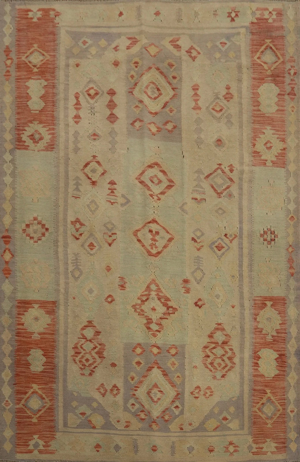 Wool Jute Rug Kilim Traditional Rustic Look Dhurrie Living Room Bedroom Carpet (KLM-75)