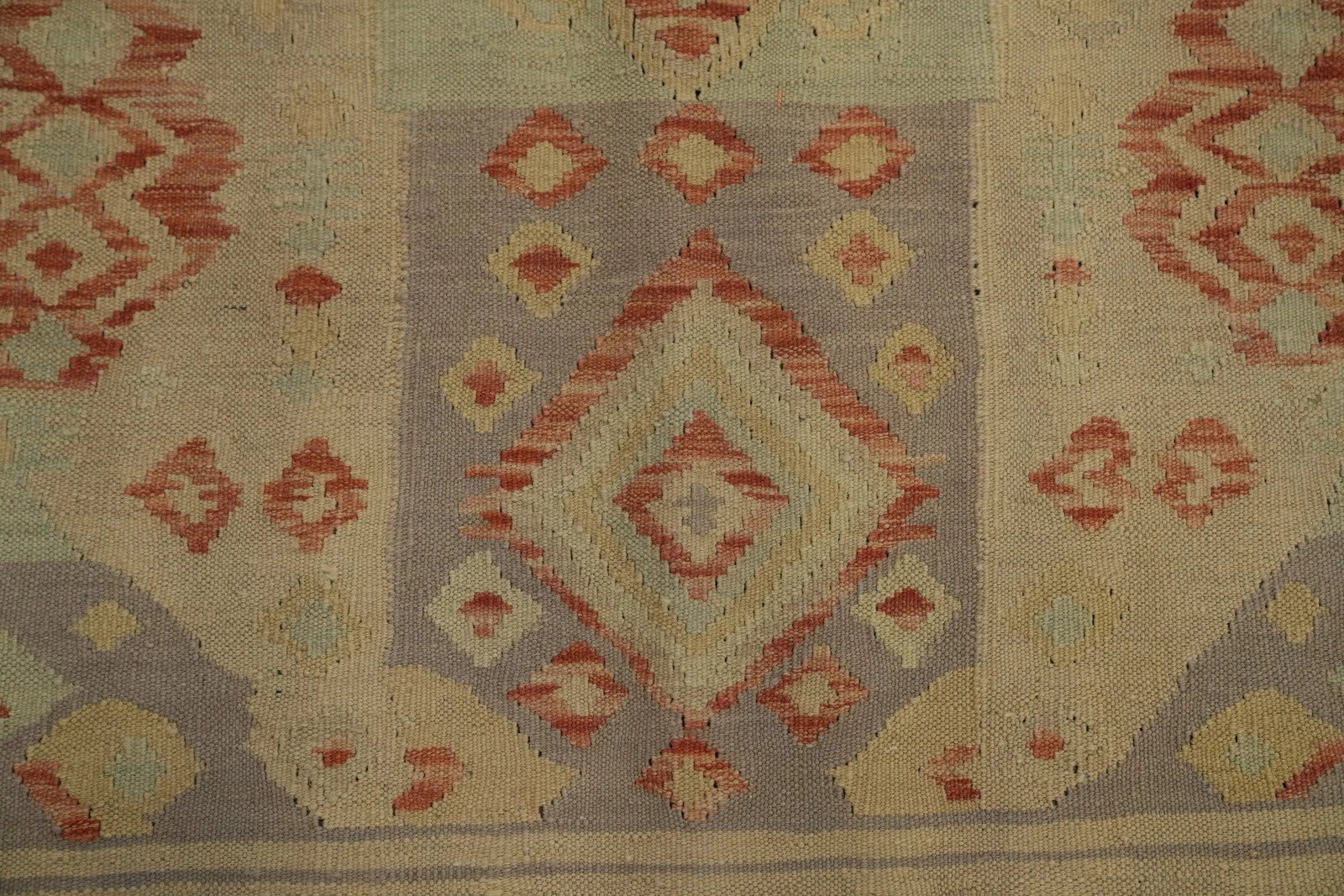 Wool Jute Rug Kilim Traditional Rustic Look Dhurrie Living Room Bedroom Carpet (KLM-75)