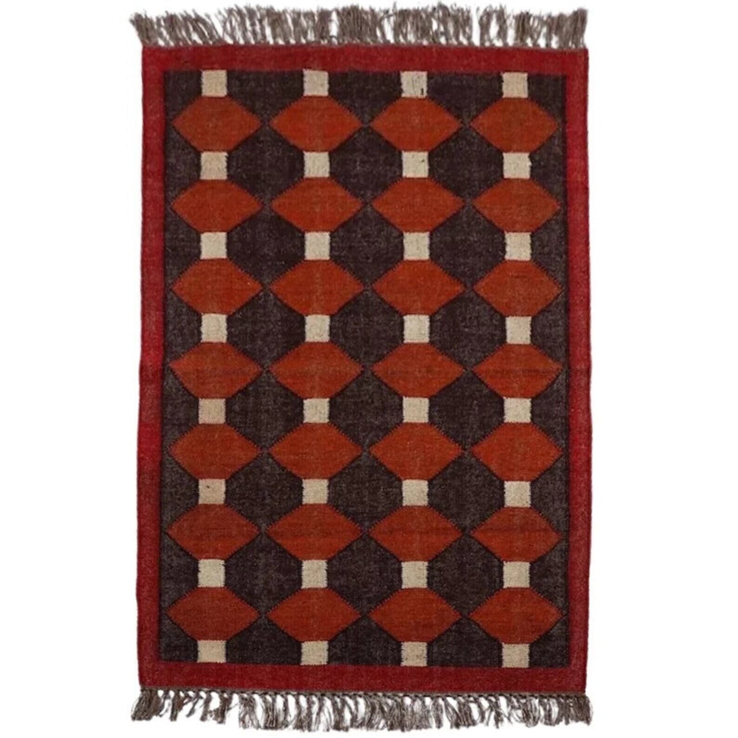 Ripaz Vogue Jute-Teppich, rechteckig, handgeflochten, modernes Design, für Wohnzimmer, Blau und Beige 