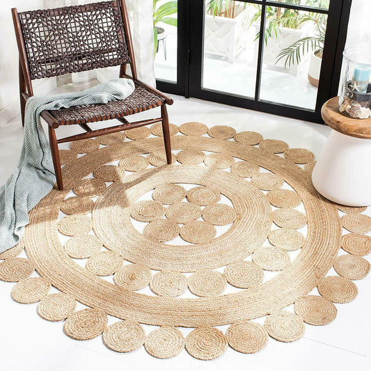 Jute Rug Design Braided Jute Rug Eco-Friendly Braided Round Jute Rug Natural Fiber Eco-Friendly Area Carpet