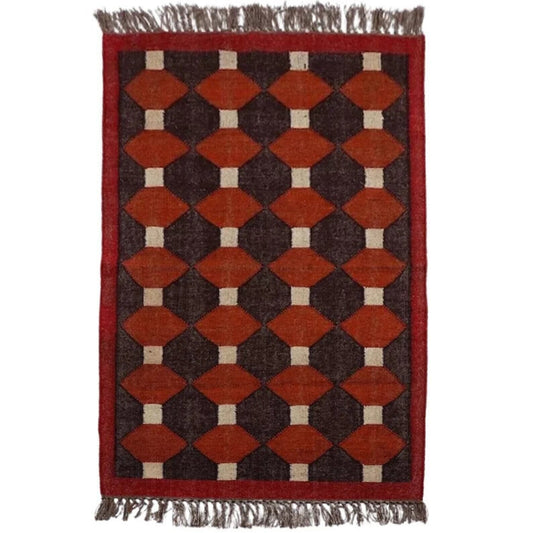 Handwoven Wool Kilim Jute Rug – Modern Boho Area Carpet