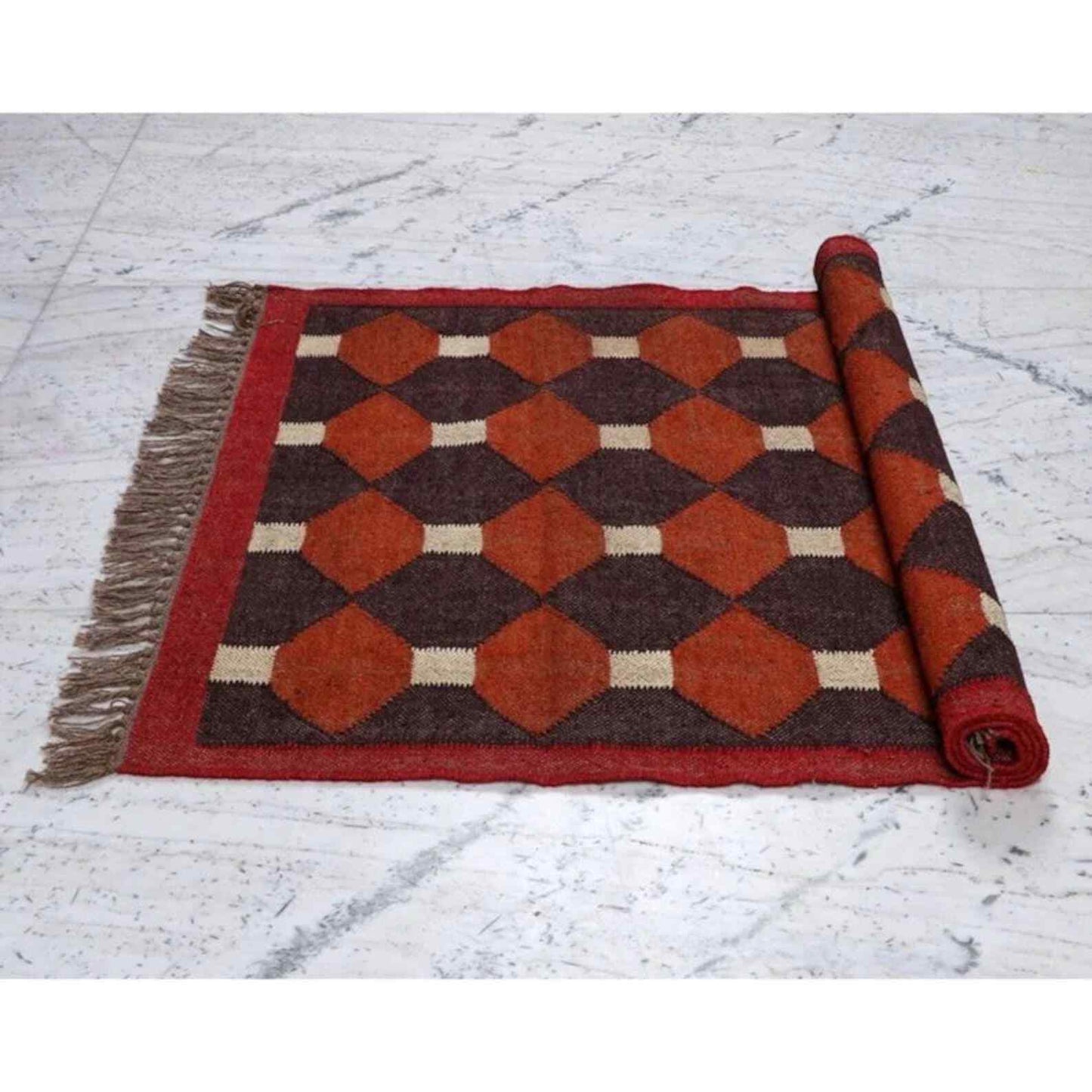 Ripaz Vogue Jute-Teppich, rechteckig, handgeflochten, modernes Design, für Wohnzimmer, Blau und Beige 