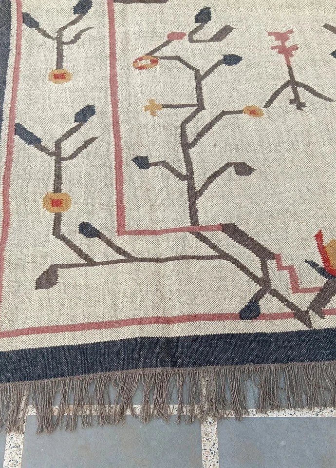 Tapis rectangulaire en jute naturel tressé à la main Ripaz pour décoration intérieure 