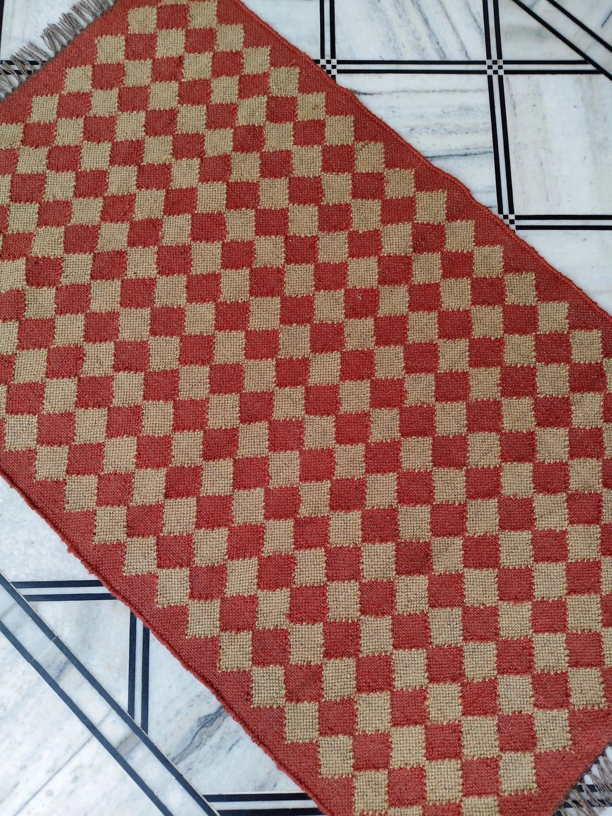 Ripaz Vogue Jute-Teppich, rechteckig, handgeflochten, modernes Design, für Wohnzimmer, Blau und Beige 