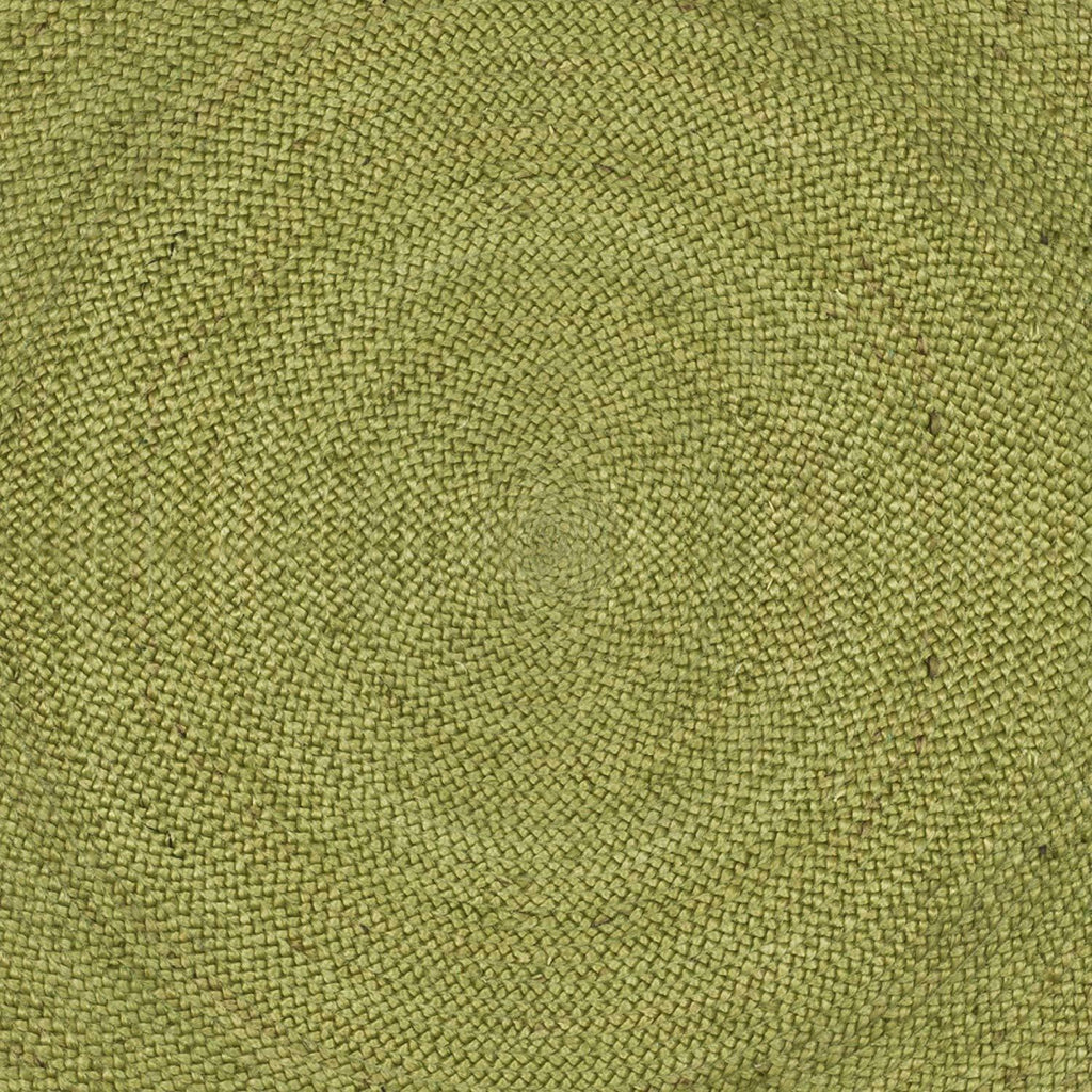 Ripaz Vogue - Tapis rond en jute tressé à la main - Paillasson de ferme en jute vert avec bordure beige 