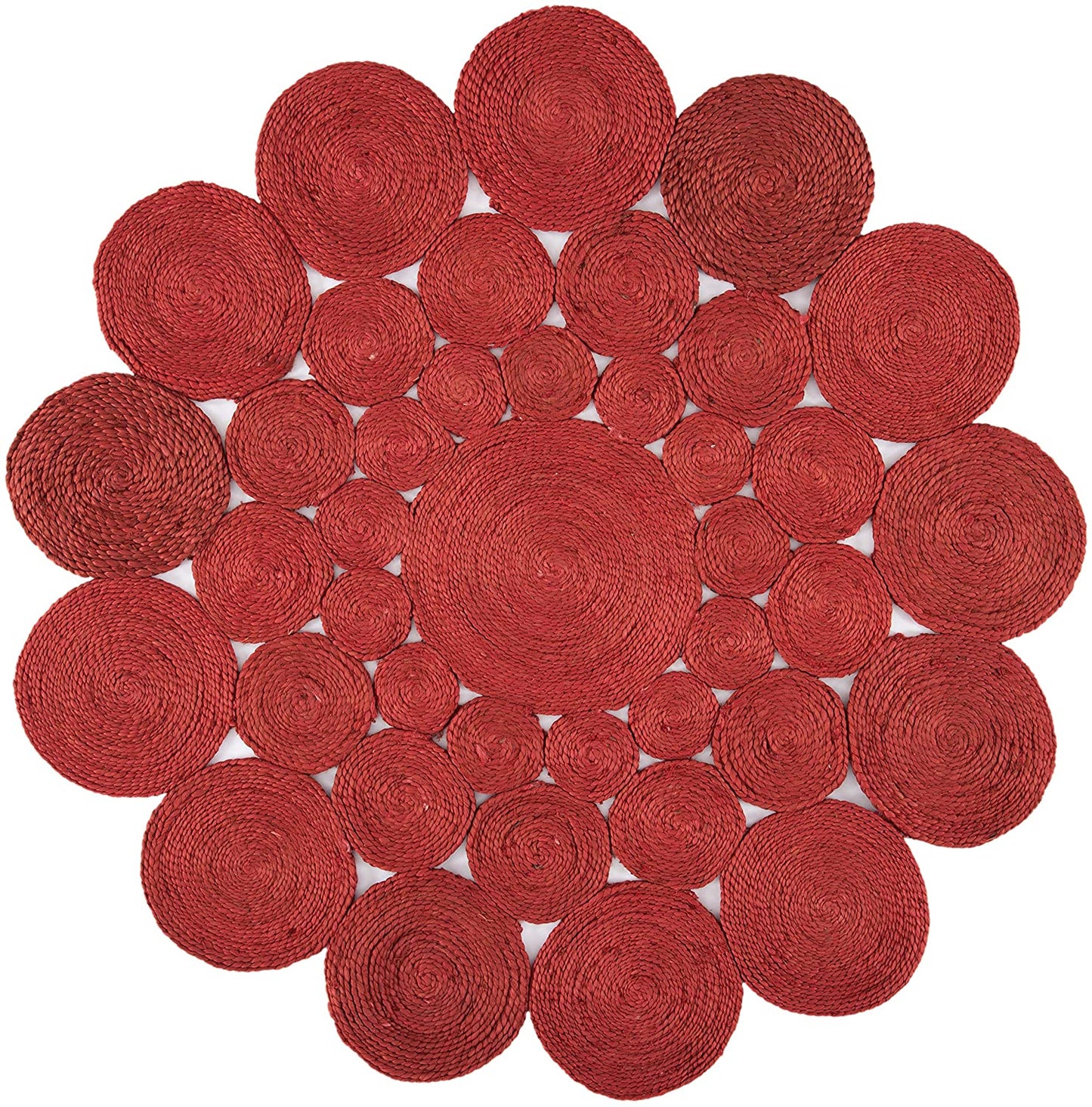Boho Round Jute Rug – Natural Handwoven Floor Covering