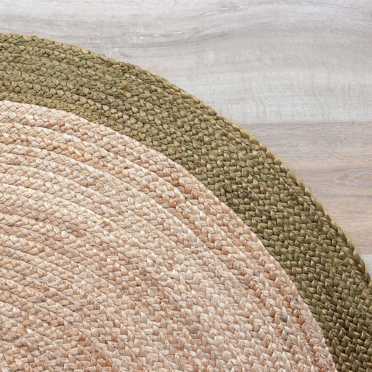 Ripaz Vogue - Runder Teppich aus Jute, Schwarz mit beigem Rand, handgefertigt 