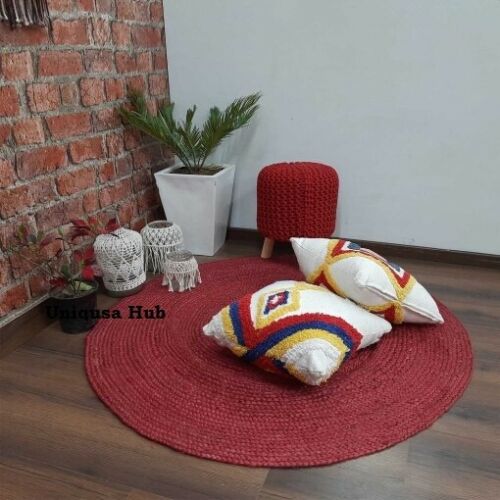 Jute Rug Design Braided Jute Rug Eco-Friendly Braided Round Round Jute Area Rug Boho Farmhouse Floor Carpet