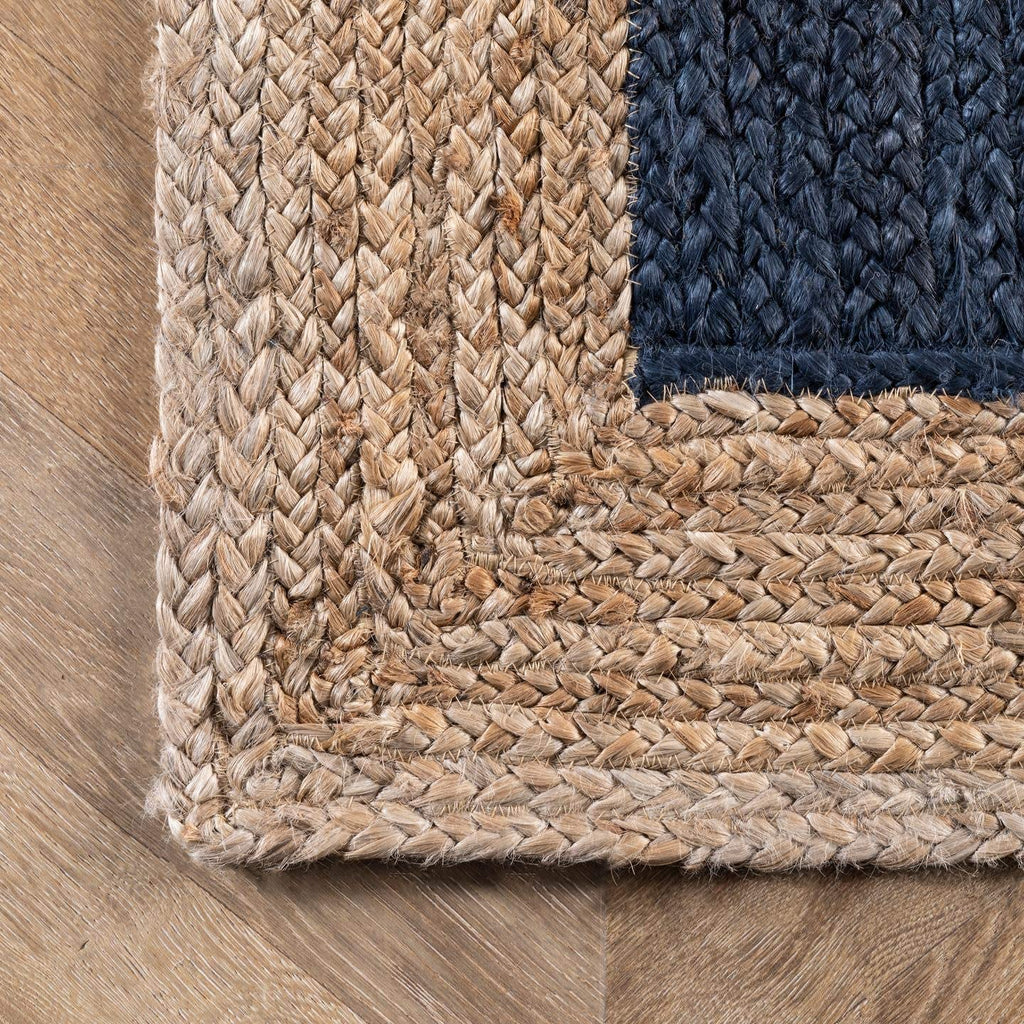Rustic Natural Jute Rug Hand Braided Bohemian Floor Mat