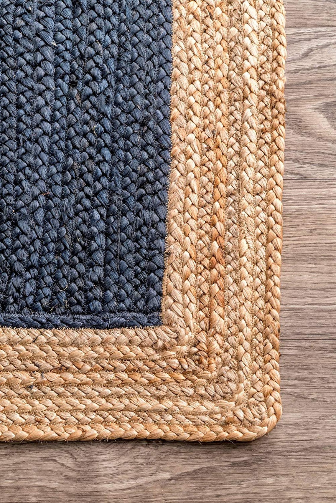 Rustic Natural Jute Rug Hand Braided Bohemian Floor Mat