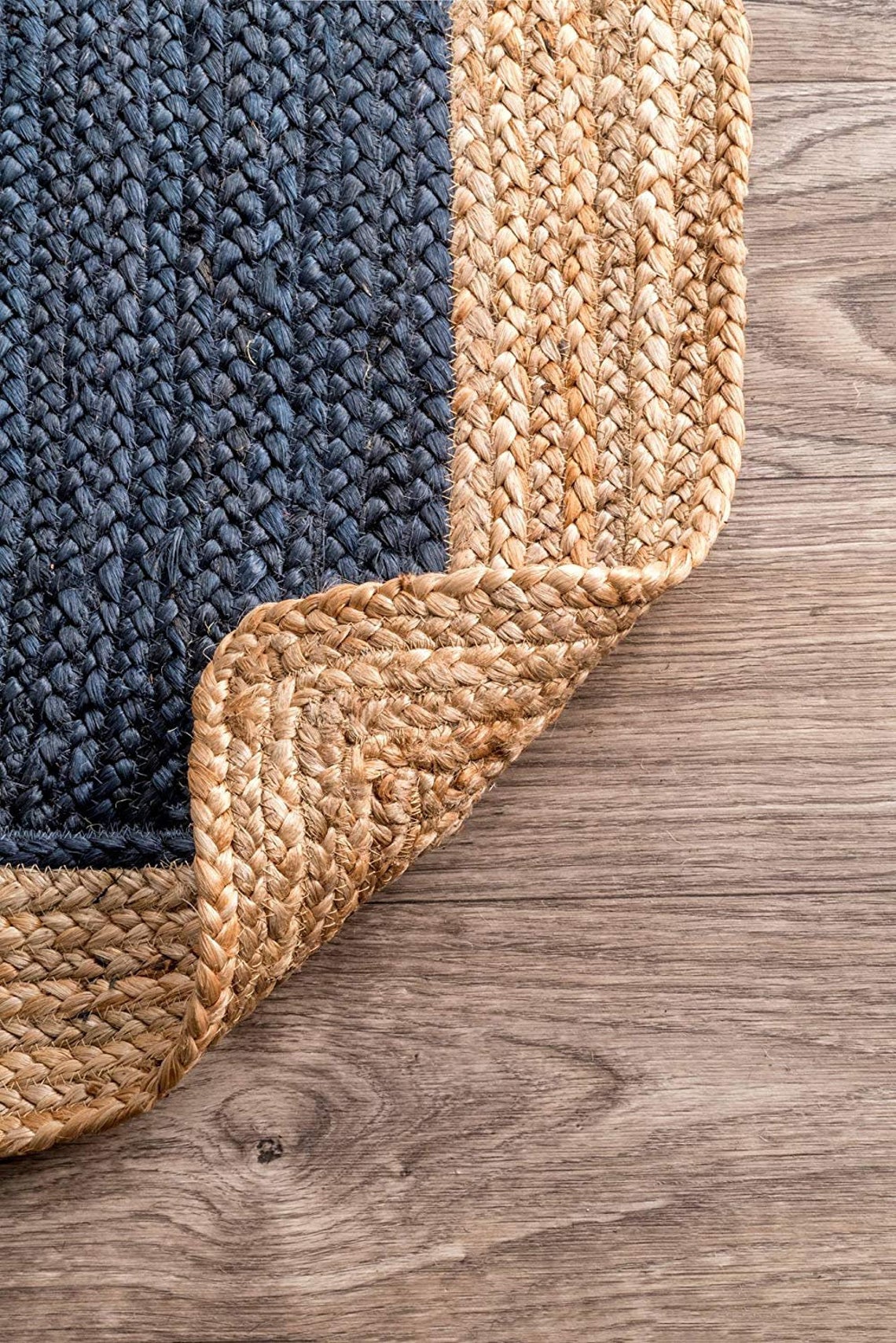 Rustic Natural Jute Rug Hand Braided Bohemian Floor Mat
