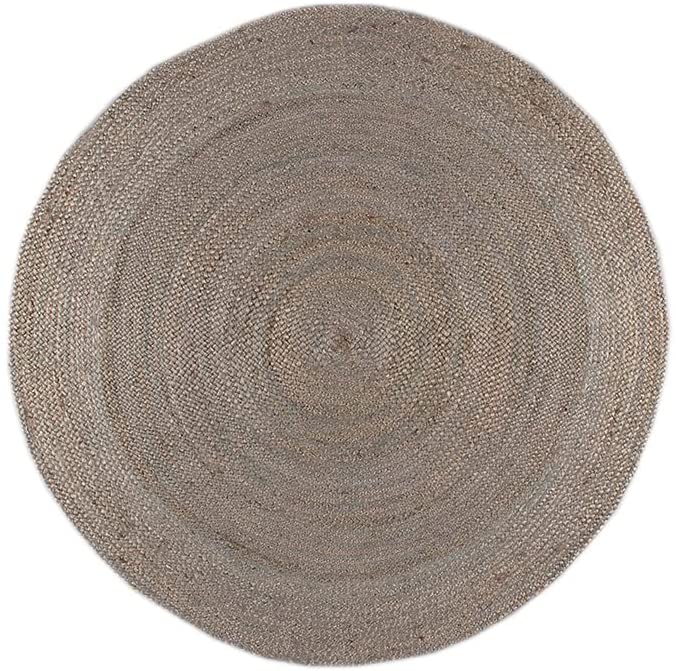 Ripaz Vogue - Handmade Jute Rug Round Braided Natural Area Carpet Boho Living Room Decor