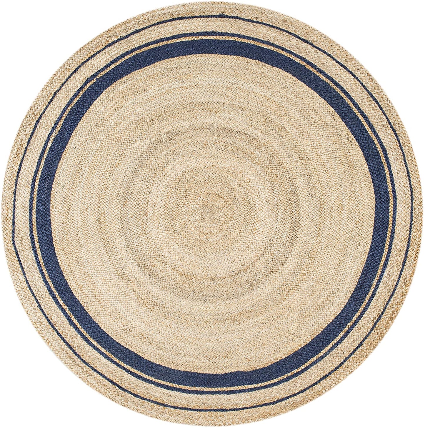Ripaz Vogue - Rug Round in Jute Hand Braided Rustic Look Area Rug