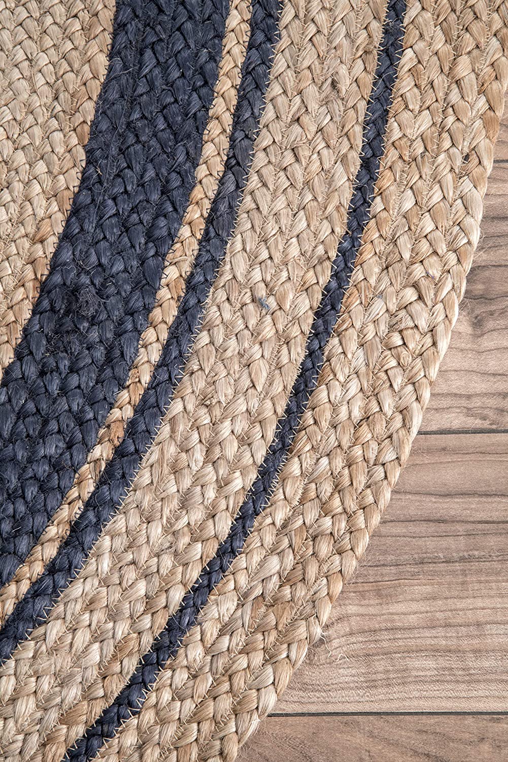Ripaz Vogue - Rug Round in Jute Hand Braided Rustic Look Area Rug