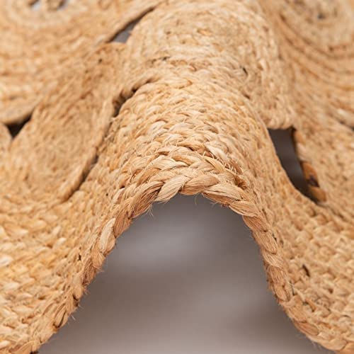 Jute Rug Circle Design Braided Eco-Friendly Round Jute Rug Handmade Bohemian Area Carpet