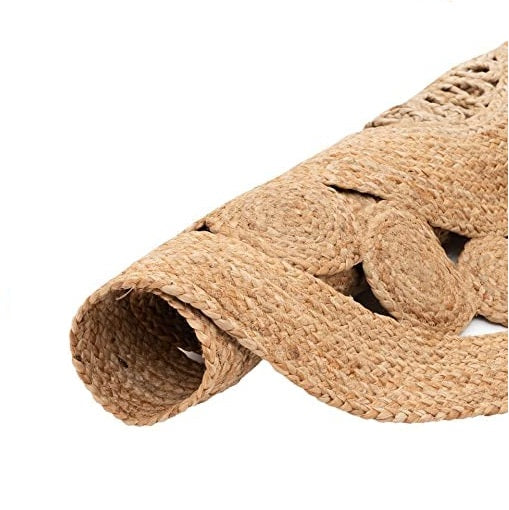 Jute Rug Circle Design Braided Eco-Friendly Round Jute Rug Handmade Bohemian Area Carpet