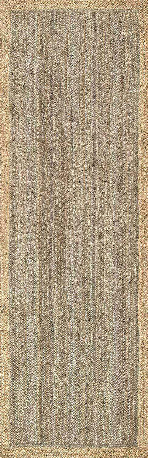 Jute-Teppich, rechteckig, handgeflochten, Bauernhaus-Jute-Teppich für Wohnzimmer, Flur, Schlafzimmer 