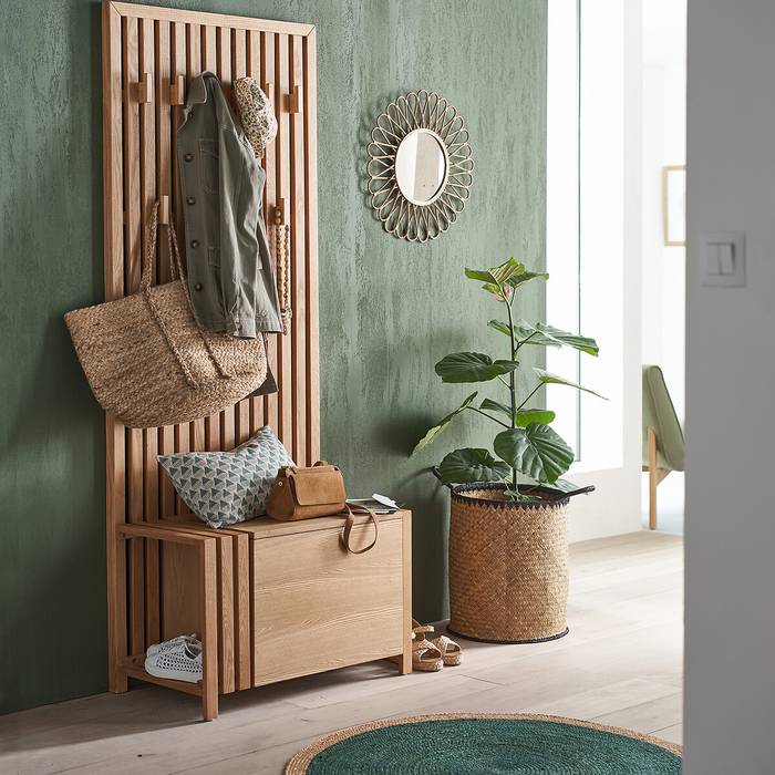 Ripaz Vogue - Tapis rond en jute tressé à la main aspect rustique beige avec bordure jaune 