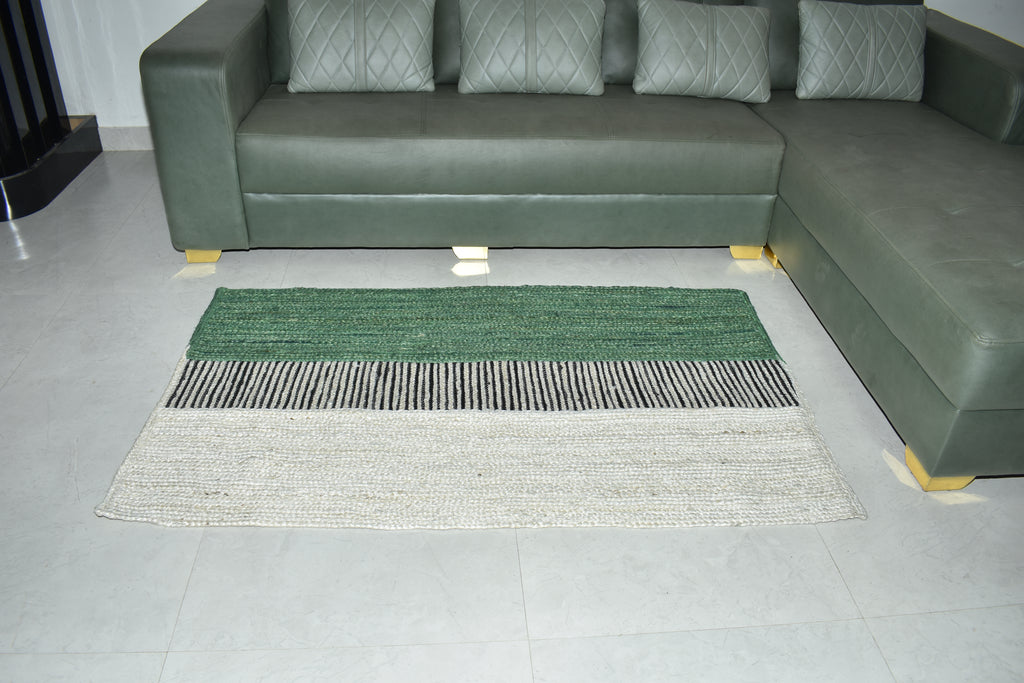 Ripaz Vogue Jute Rug Rectangle Hand Braided Modern Design Area Rug for Living Room Multicolor