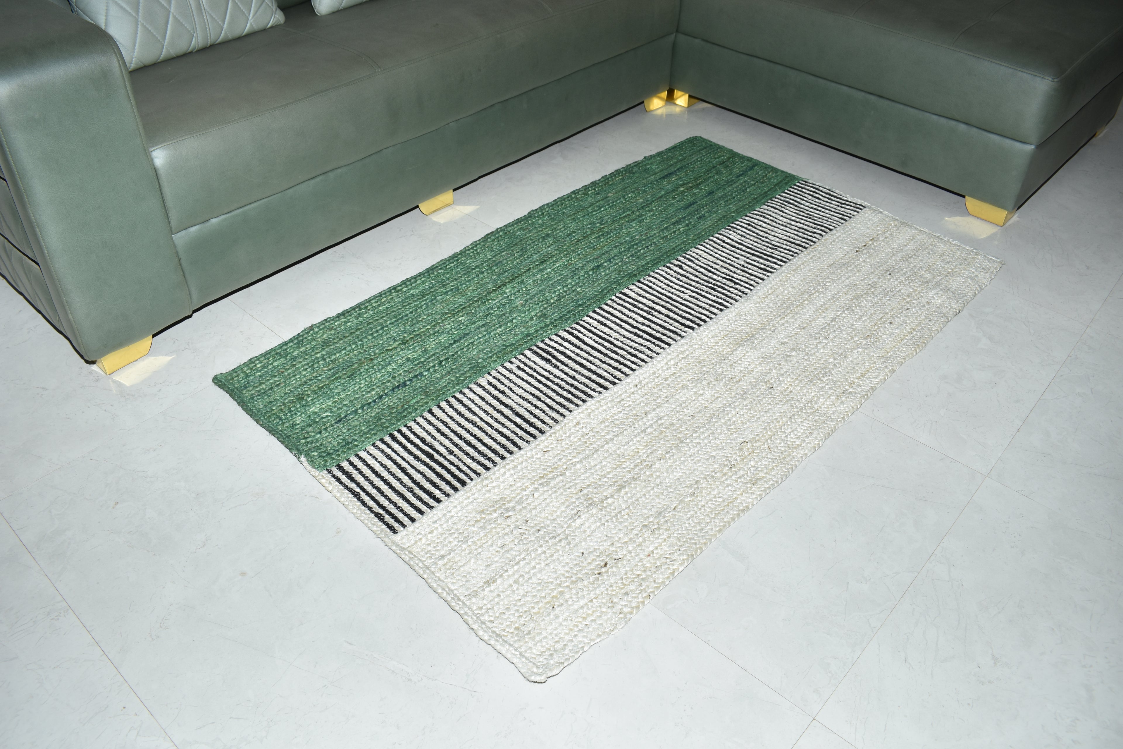 Ripaz Vogue Jute Rug Rectangle Hand Braided Modern Design Area Rug for Living Room Multicolor