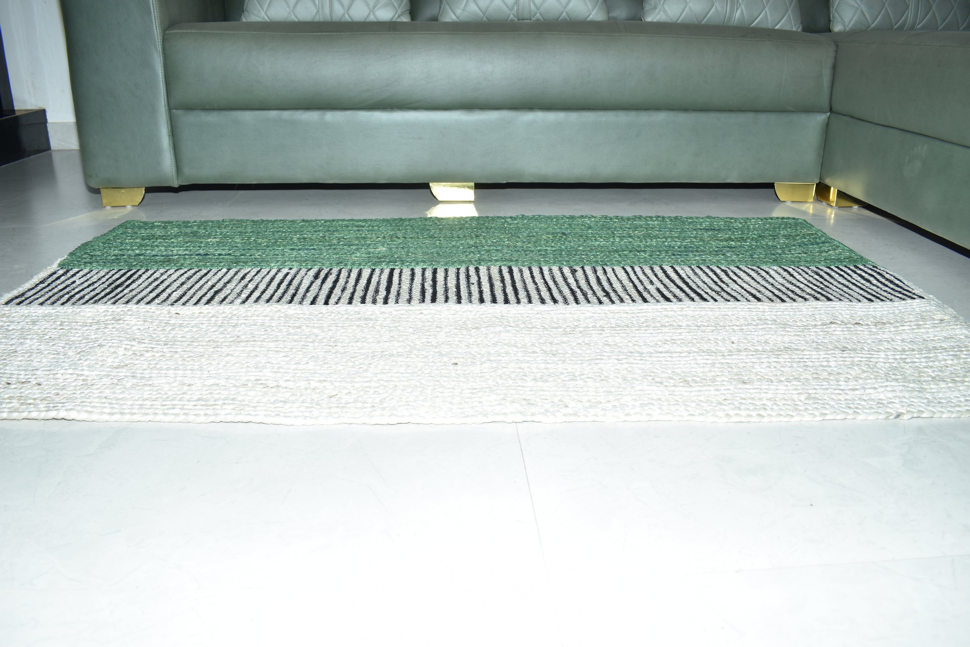 Ripaz Vogue Jute Rug Rectangle Hand Braided Modern Design Area Rug for Living Room Multicolor